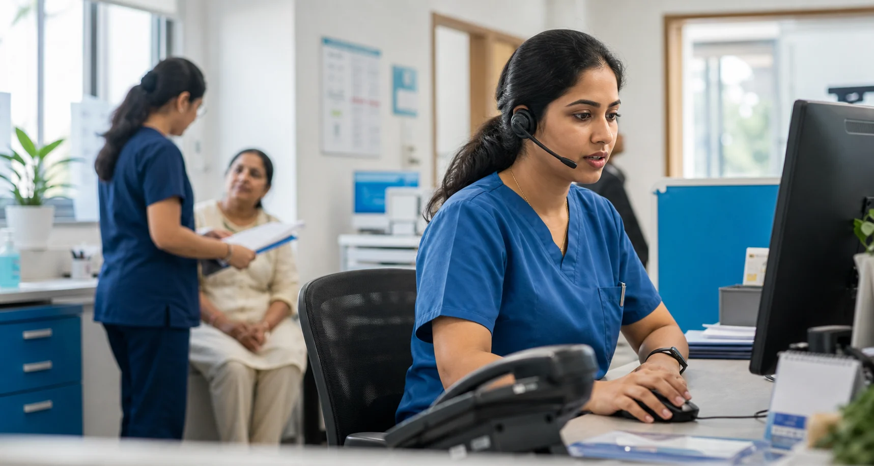 A Krisper-enabled healthcare coordinator completing patient requests